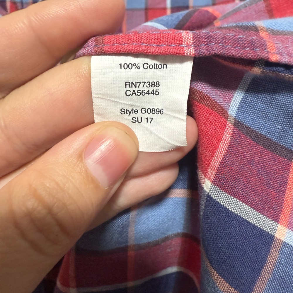J. Crew Red and Blue Checkered Boy Fit Shirt Size Medium - Picture 3 of 4